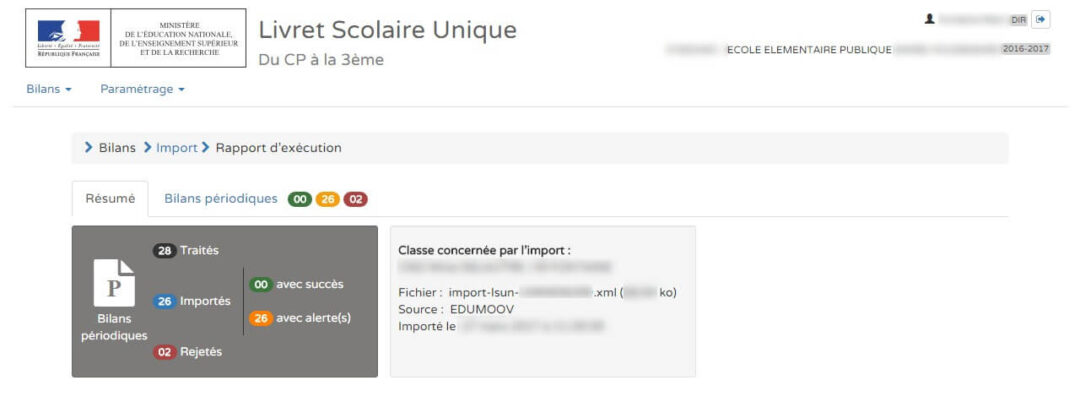 LSU rapport d'importation 1