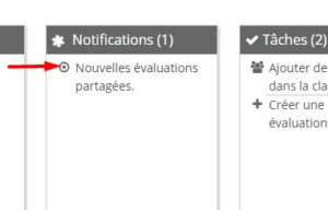 Notifications évals partagées