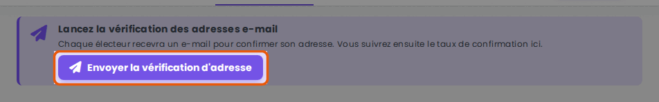 Envoyer la vérification d'adresse