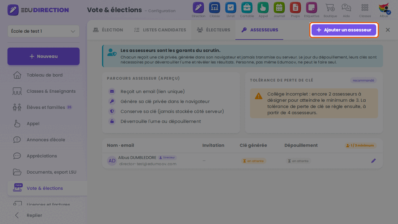 Ajouter un assesseur