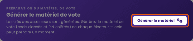 Générer le matériel