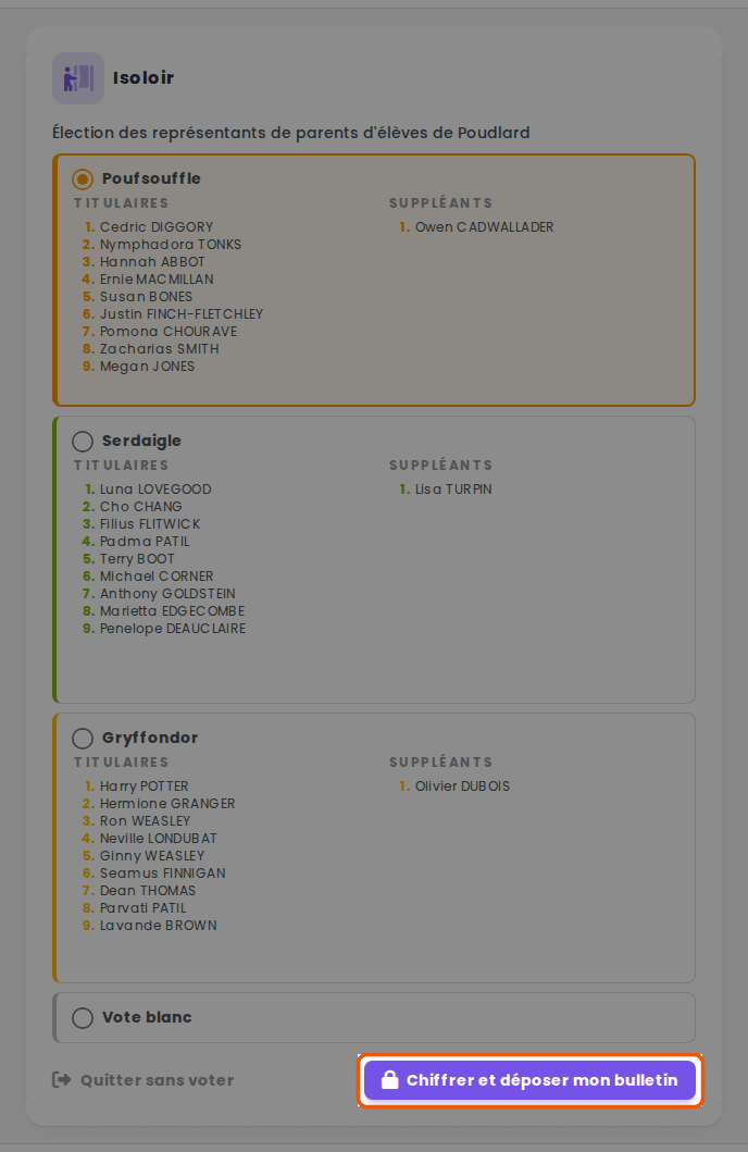 Chiffrer et déposer mon bulletin