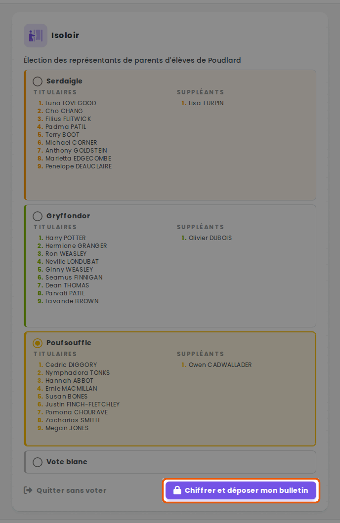 Chiffrer et déposer mon bulletin