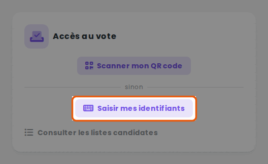 Saisir mes identifiants