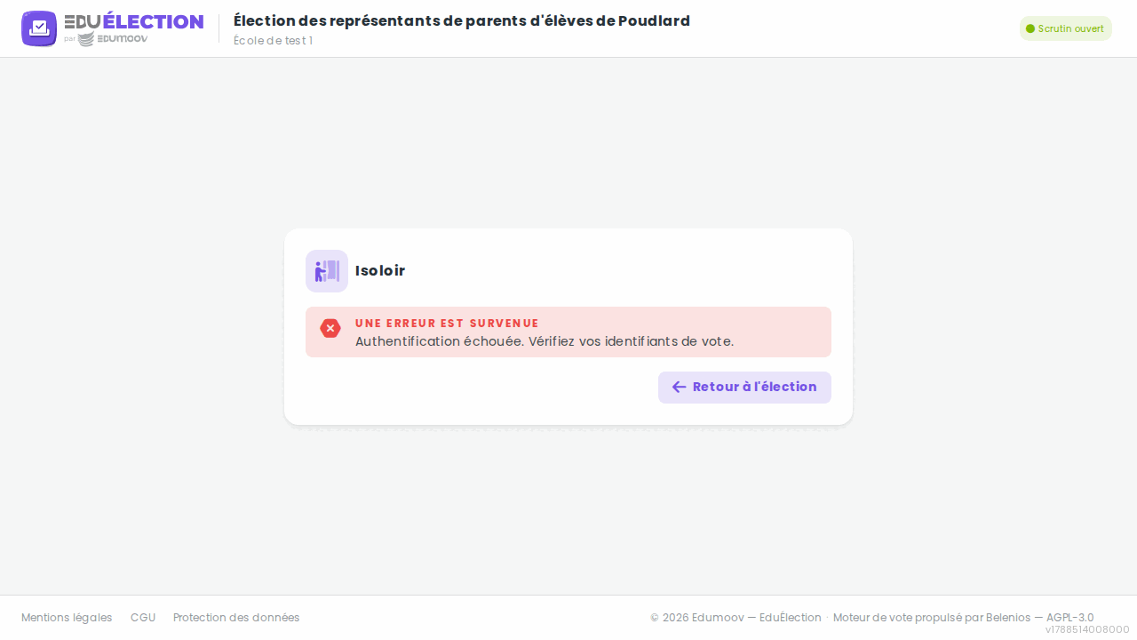 Écran de confirmation de l'étape