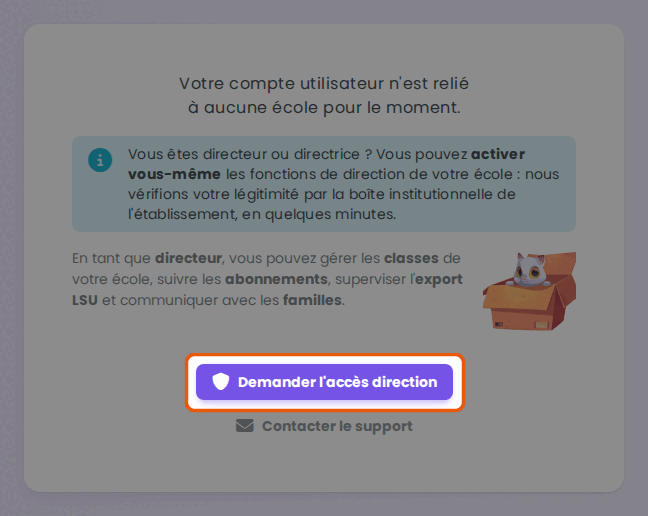 Demander l'accès direction