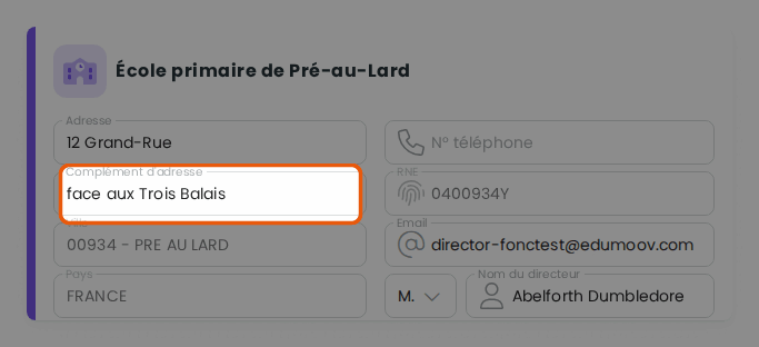 Complément d'adresse