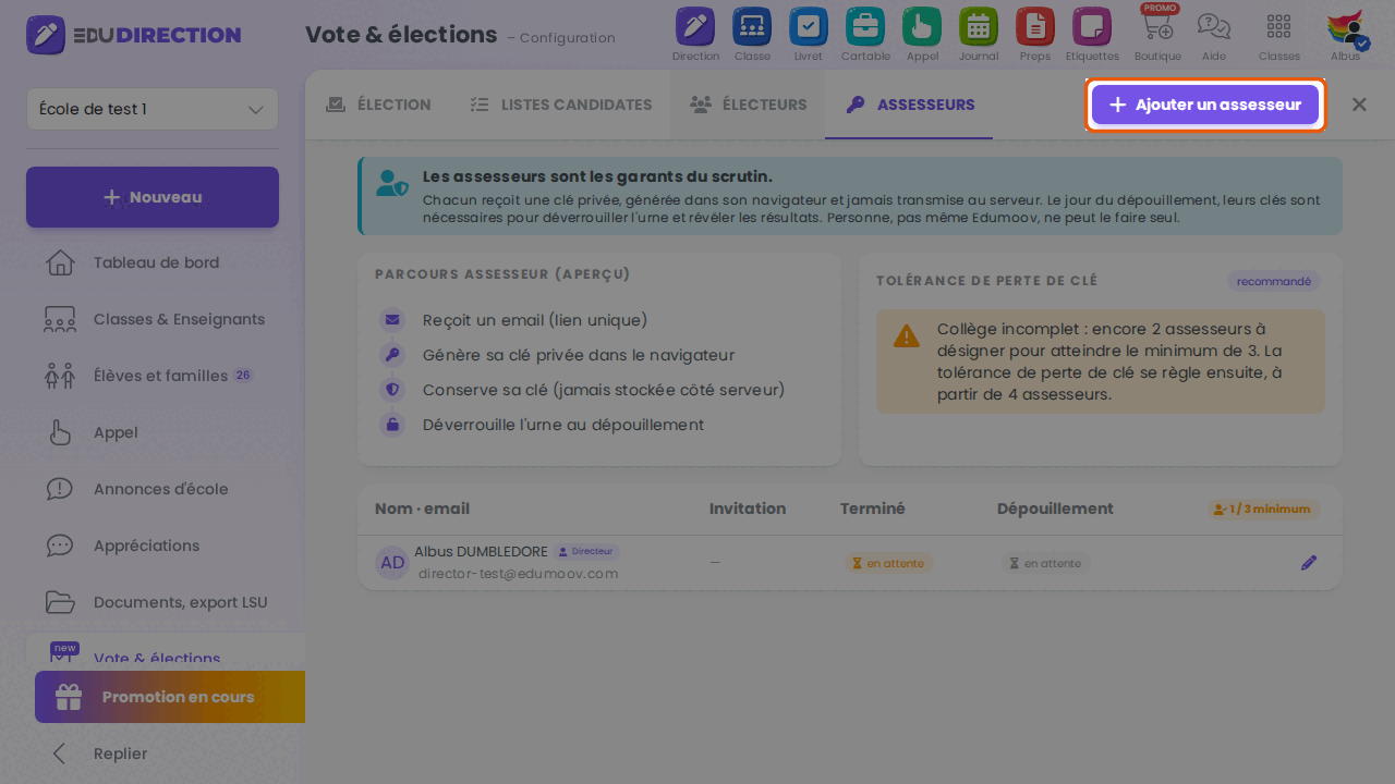 Ajouter un assesseur