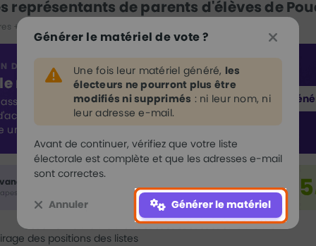 Générer le matériel