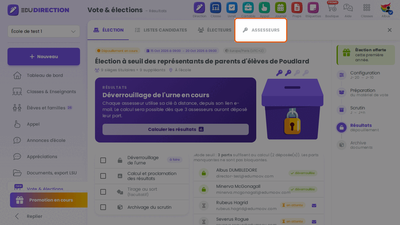 L'onglet Assesseurs, où se lit le détail des contributions